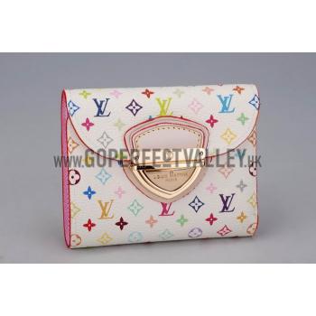 Louis Vuitton Koala White Murakami Wallet White-Pink