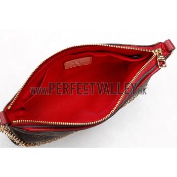 Louis Vuitton Monogram Pallas Clutch Dark Red 18926643