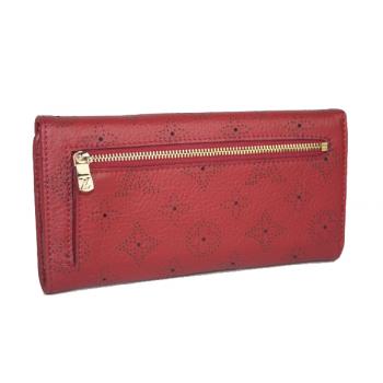 Louis Vuitton Mahina Leather M95550 Red Cow Leather Small Wallet Replica HM07212