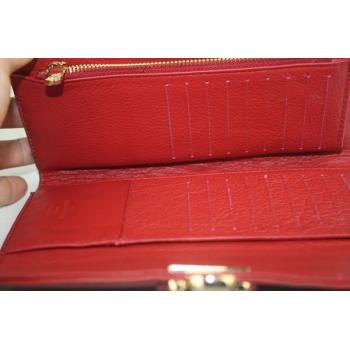 Louis Vuitton Mahina Leather M95550 Red Cow Leather Small Wallet Replica HM07212