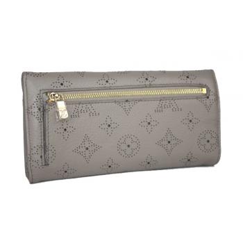 Louis Vuitton Mahina Leather M95550 Grey Small Ladies Wallet