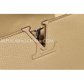 Louis Vuitton Handbag Calfskin Capucines Apricot