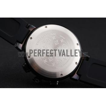 Louis Vuitton Tambour Essential Voyagez White Dial Black Case Black Rubber Strap