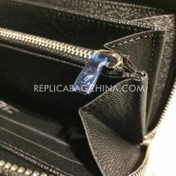 Louis Vuitton Purse Calfskin Wallet Black HM07663