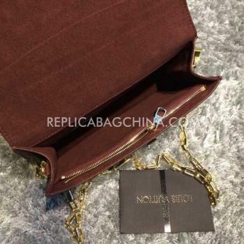 Louis Vuitton Calfskin Shoulder Bag Brown Handbag Replica