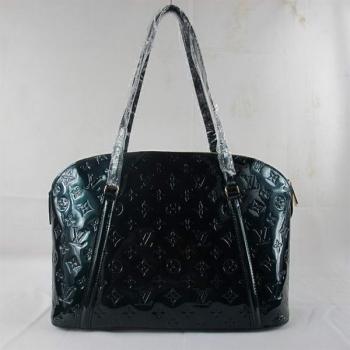 Louis Vuitton Monogram Vernis M91594 Blue Large Ladies Bag