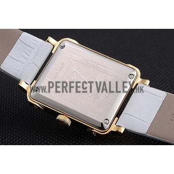 Louis Vuitton Emprise White Dial Gold Case White Leather Strap  622786