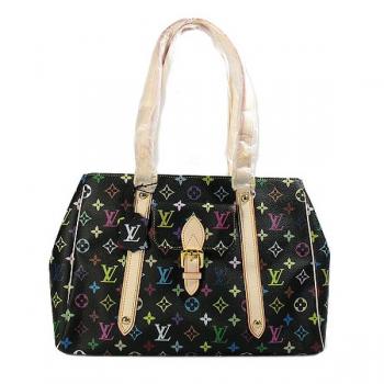 Louis Vuitton Monogram Multicolore M40095 Black Large Ladies