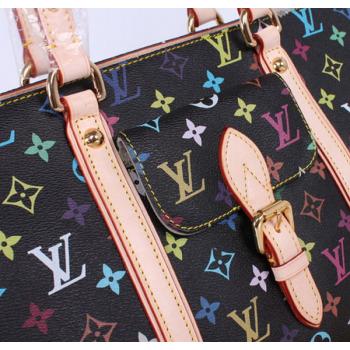 Louis Vuitton Monogram Multicolore M40095 Black Large Ladies