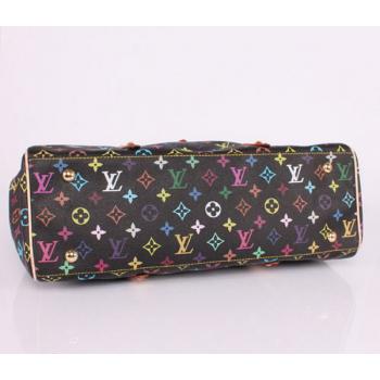 Louis Vuitton Monogram Multicolore M40095 Black Large Ladies