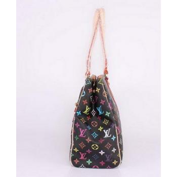 Louis Vuitton Monogram Multicolore M40095 Black Large Ladies