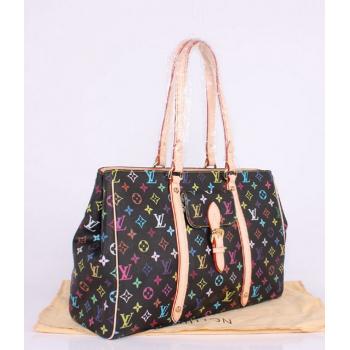 Louis Vuitton Monogram Multicolore M40095 Black Large Ladies