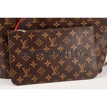 Cheap Louis Vuitton Monogram Totem Neverfull Red