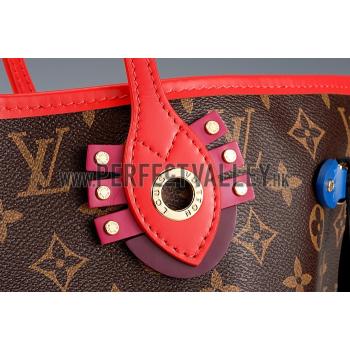 Cheap Louis Vuitton Monogram Totem Neverfull Red