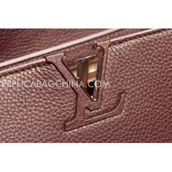 Louis Vuitton Calfskin Capucines Brown Handbag