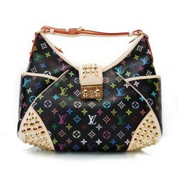 Louis Vuitton Monogram Multicolore M40310 Black Large HandBags