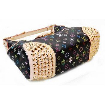 Louis Vuitton Monogram Multicolore M40310 Black Large HandBags