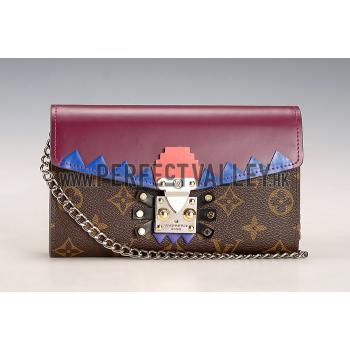 Louis Vuitton Monogram Totem Chain Wallet Plum