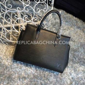 Louis Vuitton Calfskin Marly Handbag Black