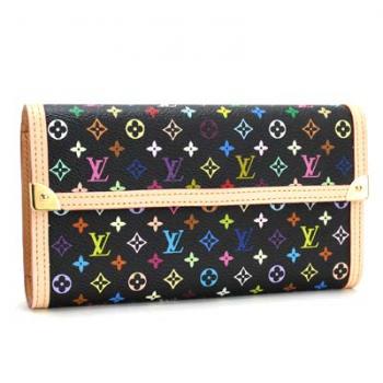 Louis Vuitton Monogram Multicolore M92658 Cow Leather Small Ladies Wallet