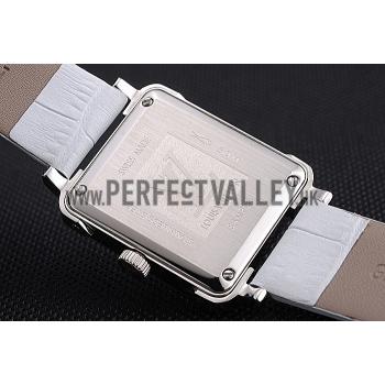 Cheap Louis Vuitton Emprise White Dial Stainless Steel Case With Jewels White Leather Strap  622790