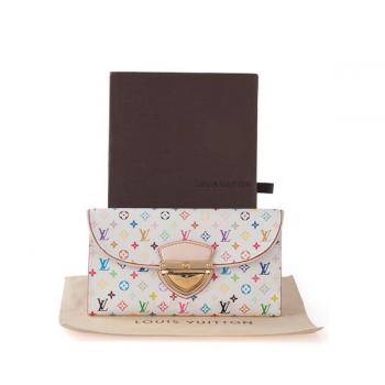 Replica Louis Vuitton Monogram Multicolore M93736 White Cow Leather Wallet