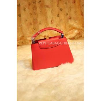 Louis Vuitton Handbag Capucines Red Calfskin