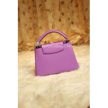 Louis Vuitton Handbag Capucines Purple Calfskin HM09465