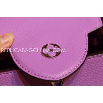 Louis Vuitton Handbag Capucines Purple Calfskin HM09465