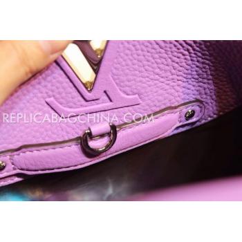 Louis Vuitton Handbag Capucines Purple Calfskin HM09465