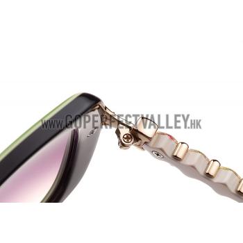 Louis Vuitton Petal Motif Green Frame Sunglasses 308113 Replica