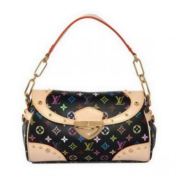 Louis Vuitton Monogram Multicolore M40204 Black Canvas Medium HM09549