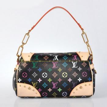 Louis Vuitton Monogram Multicolore M40204 Black Canvas Medium HM09549