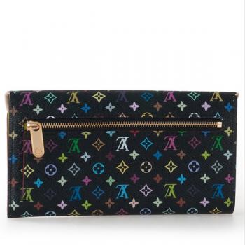 Louis Vuitton Monogram Multicolore M93738 Black Small Ladies Wallet