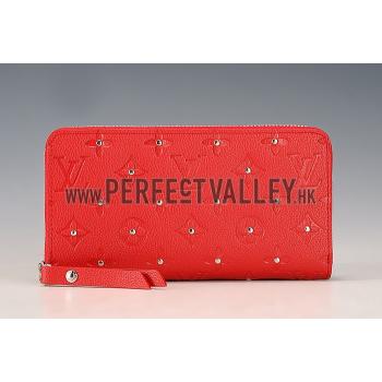 Replica Louis Vuitton Empreinte Zippy Wallet With Studs Red