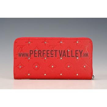 Replica Louis Vuitton Empreinte Zippy Wallet With Studs Red