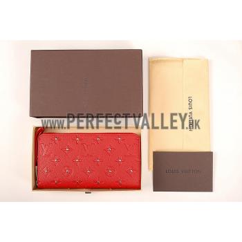 Replica Louis Vuitton Empreinte Zippy Wallet With Studs Red