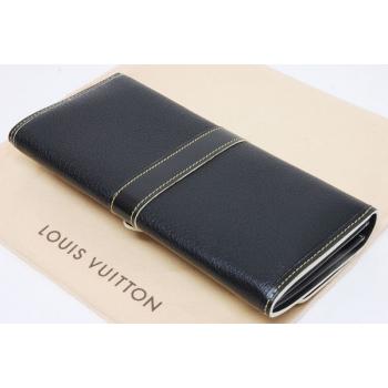 Cheap Louis Vuitton Suhali Leather M95645 Black Small Ladies Wallet