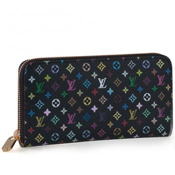 Louis Vuitton Monogram Multicolore M60243 Black Canvas Ladies Wallet