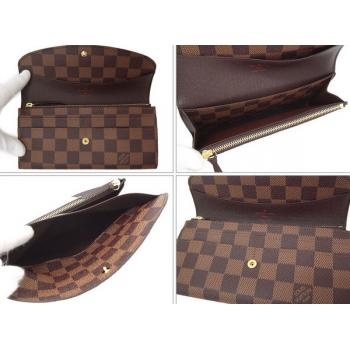 Quality Louis Vuitton Damier Canvas N63019 Brown Canvas Wallet