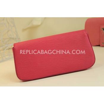 Louis Vuitton Clutch Red Leather Wallet