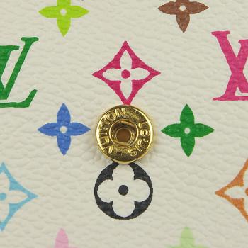 Louis Vuitton Monogram Multicolore M92659 White Cow Leather Small Wallet