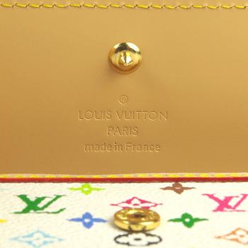 Louis Vuitton Monogram Multicolore M92659 White Cow Leather Small Wallet