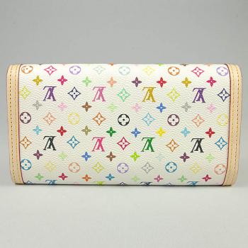 Louis Vuitton Monogram Multicolore M92659 White Cow Leather Small Wallet