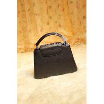 Cheap Louis Vuitton Calfskin Handbag Capucines Black