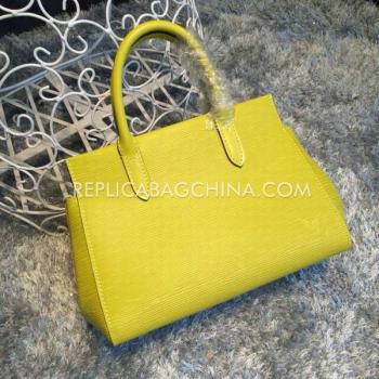 Cheap Louis Vuitton Marly Calfskin Handbag Yellow Replica