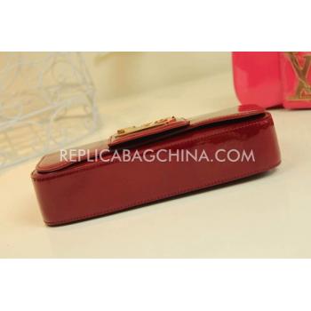 Louis Vuitton Clutch Patent Leather Wallet Red