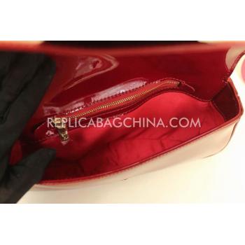 Louis Vuitton Clutch Patent Leather Wallet Red