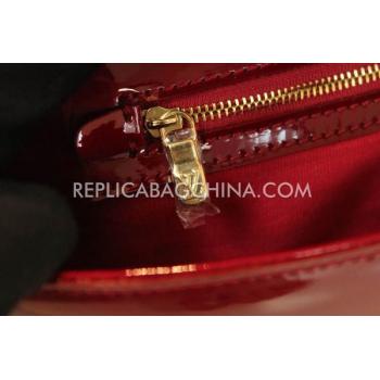 Louis Vuitton Clutch Patent Leather Wallet Red