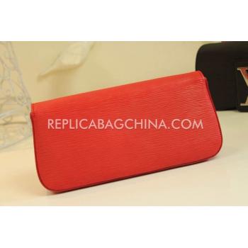 Louis Vuitton Clutch Wallet Red Leather